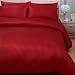 4pc Satin Stripe Duvet Set & Free Satin Fitted Sheet - Single (Red)