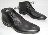Base FORCE Men's black lace up leather formal boots.