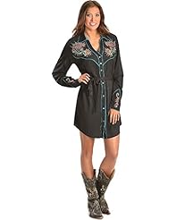 Belted Embroidered Piping  Shirt  Dress