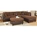 3pcs Sectional Sofa Set with Ottoman in Chocolate Finish
