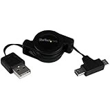 StarTech.com 2.5-Feet Retractable USB to Micro USB and Mini USB Cable (USBRETAUBMB)