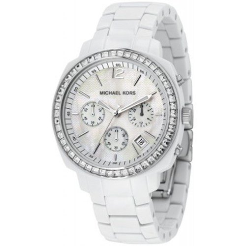 Michael Kors Quartz, Mother of Pearl Dial with White Acrylic Link Band - Womens Watch MK5079