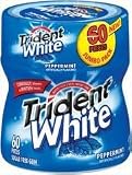 Trident White Gum, Peppermint, 60-Count Bottles (Pack of 4)