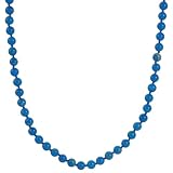 Sterling Silver Howlite Dyed Turquoise 6mm Knotted Necklace, 17
