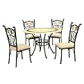 Marble Dinette Set - White/ Black