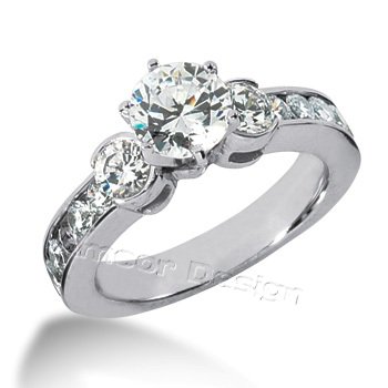 14K White Gold Round Cut Diamond Promise Engagement Ring (1.70ct.tw, HI Color, SI2-3 Clarity)