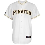 MLB Men's Pittsburgh Pirates Ryan Doumit White Home Short Sleeve 6 Button Synthetic Replica Baseball Jersey Spring 2012  (White, Large)