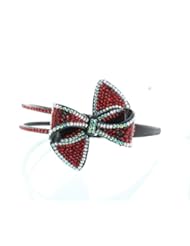 Single Detail Page Misc: Bling Bling! Ribbon - Bow Headband with Red & Clear Rhinestones - Crystals. Perfect for Women, Teens & Girls, Bling Bling Hair Accessory - PS001