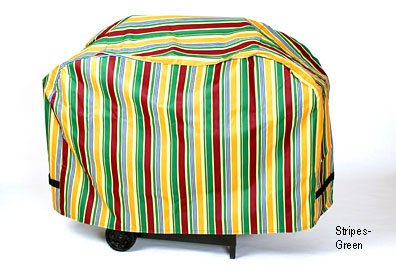 Two Dogs Designs Grill Cover 53 Inch Green Stripes