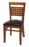 Dana Beech Wood Chair-Walnut-Black vinyl seat-259-W-BLK