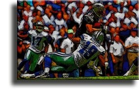 Completely Handpainted American Football Sport Painting, Custom Order FL3521, Oil on Canvas, with Option to Paint Jerry, Brett & Co. from Any Other Favorite Photograph or Picture, Unframed, Size 16
