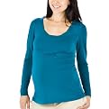 Liz Lange&reg; Long Sleeve Twisted Scoop Neck Tee - Teal