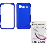 GTMax Dark Blue Rubber Hard Snap On Plastic Protector Cover Case + Clear LC ....