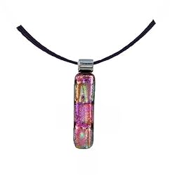 Pendant - XP-76- Genuine Handmade Dichroic Glass ~ .925 Sterling Silver