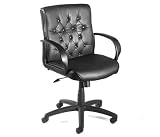 Boss Mid-Back Black Leather Plus Chair, Black