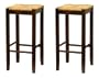 Bar Stool, 29-Inch Rush Seat Walnut Finish Set of 2