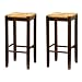Bar Stool, 29-Inch Rush Seat Walnut Finish Set of 2