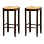 Bar Stool, 29" Rush Seat Walnut Finish S/2