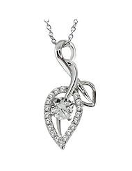 0.84 Ct Round White Topaz 925 Sterling Silver Pendant With 18" Chain