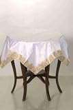 White Sari Table linen /table cloth / Topper - Custom Made