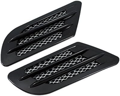 PLAYTOP 2x Car Auto Self Adhesive Side Vent Air Flow Fender Intake Stickers Black