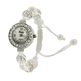 White Austrian Crystal and Pearl Shamballa Style Watch