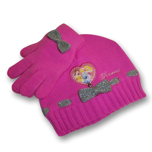 Girl's Disney Princess Knit Hat and Gloves Set (3-6)