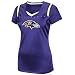 NFL Baltimore Ravens Draft Me III Short Sleeve V-Neck Synthetic Tee, Dark Purple/White/Black, Medium