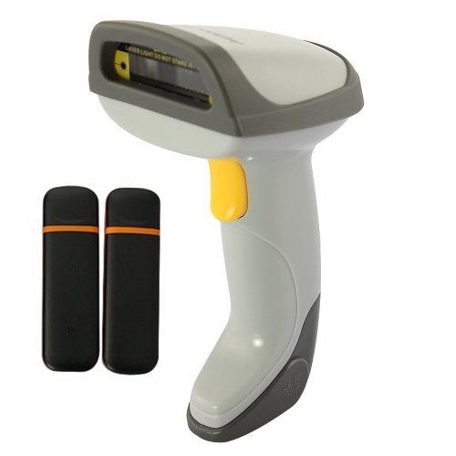 DBPower 2.4G Handheld Wireless USB Automatic Laser Barcode Scanner Reader High Speed NEW (White with Two Receiver) On Sale