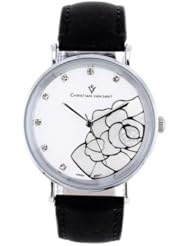 Christian Van Sant Womens CV2210 Fluer Analog Display Quartz Black Watch