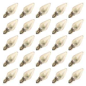 Vickerman 25744 - C7 Candelabra Screw Base Warm White LED 25 Pack Christmas Light Bulbs (XLEDC71)