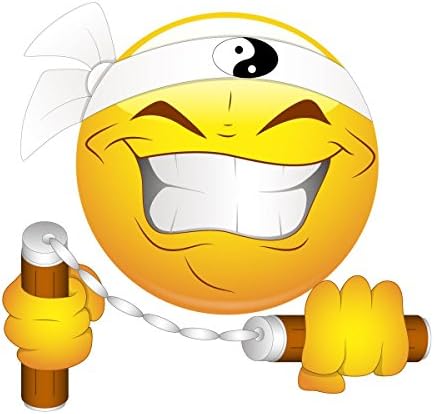 Nunchucks Emoticon Bumper Sticker