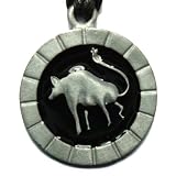 Taurus the Bull, European Zodiac Pewter Pendant with Adjustable Cord Necklace