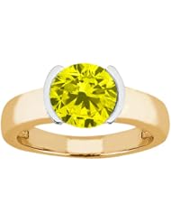 1.10 Ct Round Canary SI1/SI2 Diamond 14K Yellow Gold Ring