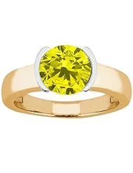 0.80 Ct Round Canary SI1/SI2 Diamond 14K Yellow Gold Ring
