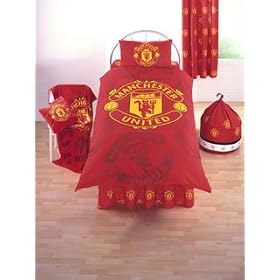 Manchester United Duvet Cover and Pillowcase FC Shadow Crest Man Utd Kids Bedding