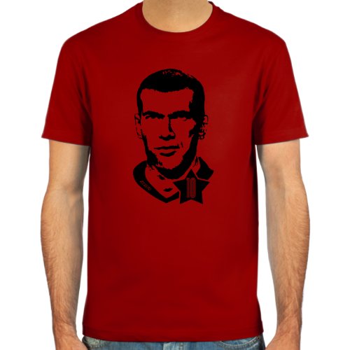 T-Shirt Zinedine Zidane ::: Farbauswahl: skyblue, sand, weiß oder deepred ::: Größen: S-XL ::: Fußball-Kult