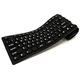 USB Flexible Waterproof Silicone Rubber Keyboard For PC Laptop - Black