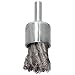 Weiler Wire End Brush, Hollow End, Round Shank, Stainless Steel 302, Partial Twist Knotted