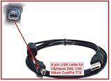 6FT PTC Premium USB A to mini-B 8pin USB cable for Nikon Coolpix 775 and Olympus D40,C40, certian Mp3's and PDA's