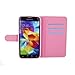 Euclid+- Pink Hello Kitty with Bow Knot Style Leather Case Cover for Samsung Galaxy S5 with Hello Kitty Style Cable Tie