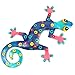 Global Crafts Eight Inch Metal Gecko in Blue Candy Design