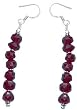 Garnet Earrings Sterling Silver India Jewelry 2.25 inches (erg015)