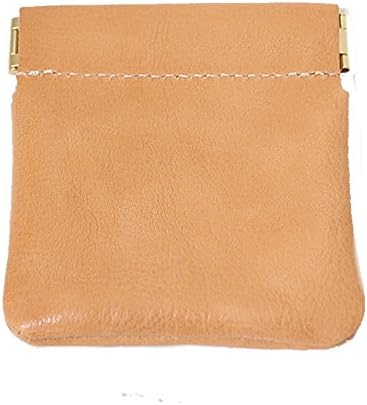 Nep Men's Made in Japan Tochigi Leather One Touch Change Purse with Clasp 20182 Beige