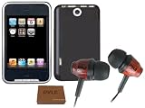 GSI MP4/MP3 8 GB Player with Camera, Voice Recorder, USB Portable, 2.8-inch Touchscreen, Bilingual + Pyle Wood-Bud Wooden In-Ear Ear-Buds Stereo Ultra Bass Headphones (Dark Mahogany)