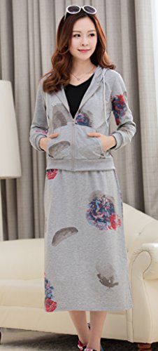 ツーピース 上下セット ジャージ ニット パーカー ロングスカート ブルゾン タイトスカート エレガンス セクシー キュート カジュアル パーティ ２次会 レディース 秋物 冬物 可愛いスカーフ付き R291