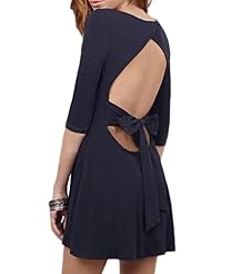 Sexy Backless Spring Summer Polyester Long Sleeves Cocktail Club Dress/Evening Dress/Party Dress/Mini Dress 