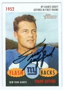 Frank Gifford Autographed/Hand Signed football card 2006 Topps Heritage #HB-FL (New York Giants)