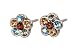 Michal Negrin Silver Coated Stud Earrings with Brown Swarovski Crystals and Flower Design