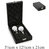 Review   / Wooden Boxed Golf Bar Set - Bottle Stopper & Opener